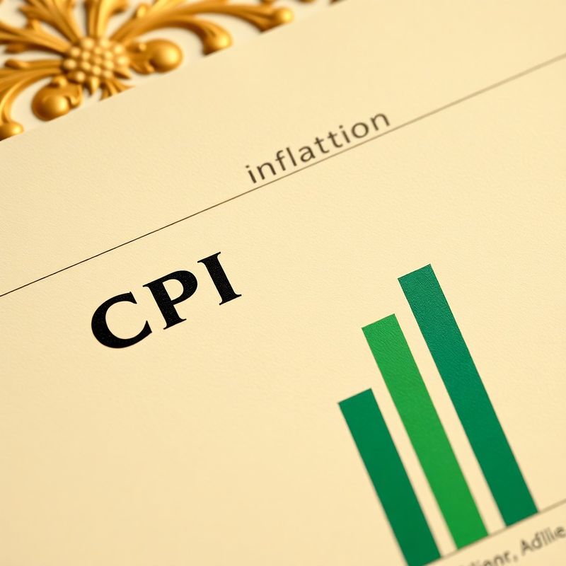 Detail tištěného grafu CPI inflace s podtržením smaragdovým zvýrazňovačem